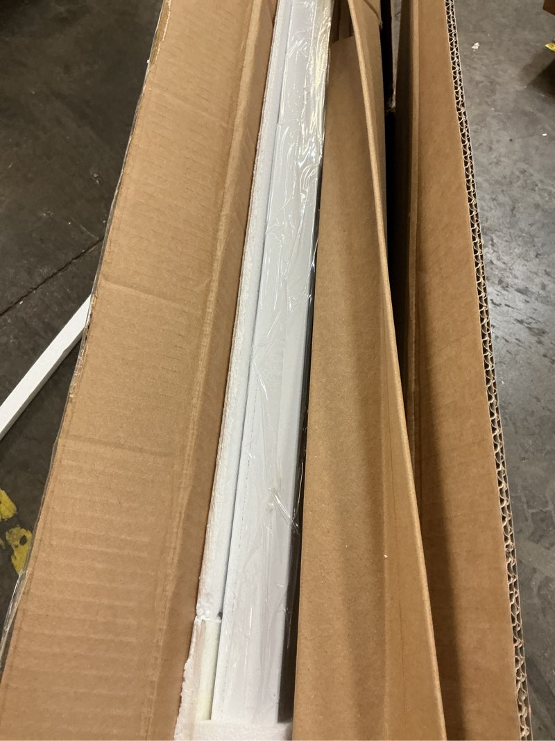 Condition photo showing New/Like New for (32 inch)30\"x 80\"interior slab door, 1-lite frosted glass french door slab, pre-assembled white primed solid core panel w/o prehung jamb, for pantry closet laundry bathroom office