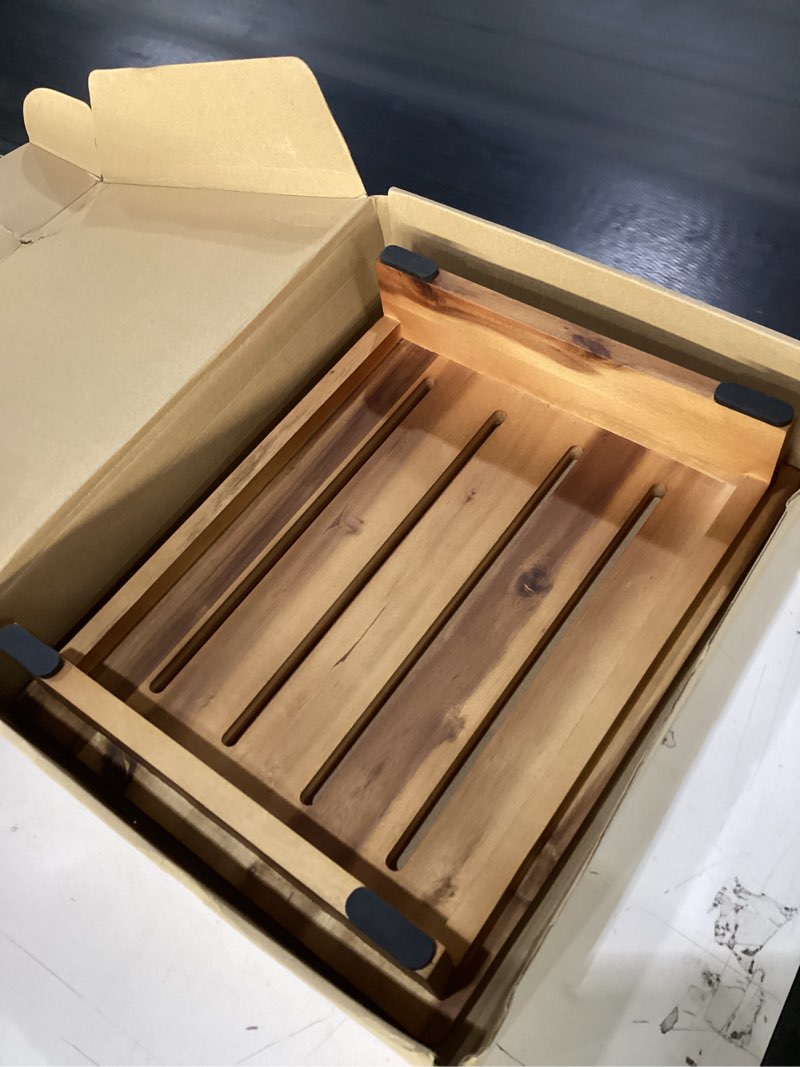 Condition photo showing Good Condition for Holana 3.5in Height Wooden Step Stool for Adults (Fully Assembled) - 500 Lbs One Step Stools for High Bed Riser - Small Stepping Stool for Elderly, Seniors, Kid/Bathroom, Bed, Kitchen (Acacia Wood)