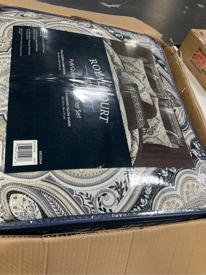 Condition photo showing Good Condition for Messina - Navy Full/Queen 3PC. Comforter Set Queen Navy