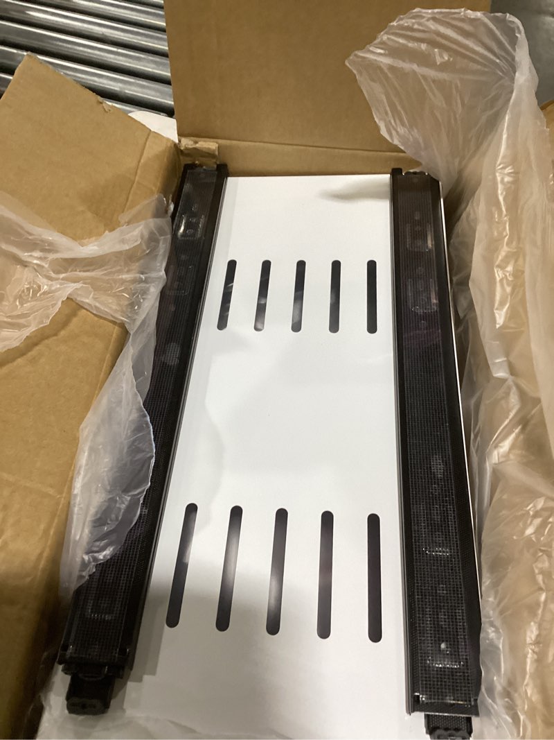 Condition photo showing Good Condition for hbl' 2 pack | 21" deep pull out cabinet organizer adhesive, 10-inch wide sturdy carbon steel roll-out drawers, designed for frameless cabinets, slide-out shelves for pantry. white 21"d x 10.0"w x 3.1"h 2