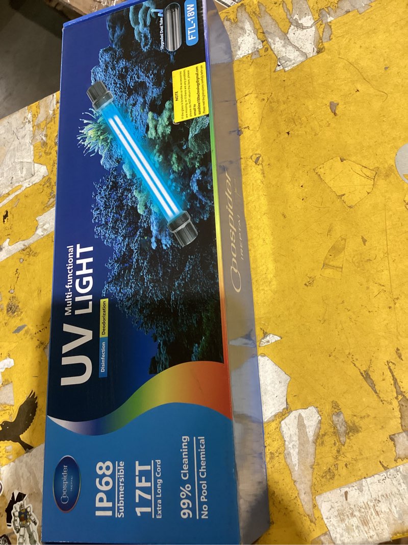 Condition photo showing As Is for 18w aquarium uv light for 100-1000 gallon, uv pond water clarifier for koi pond, swimming pool, spa, large fish tank, cold plunge uv light for pond algae control 18w/for 1000 gallon