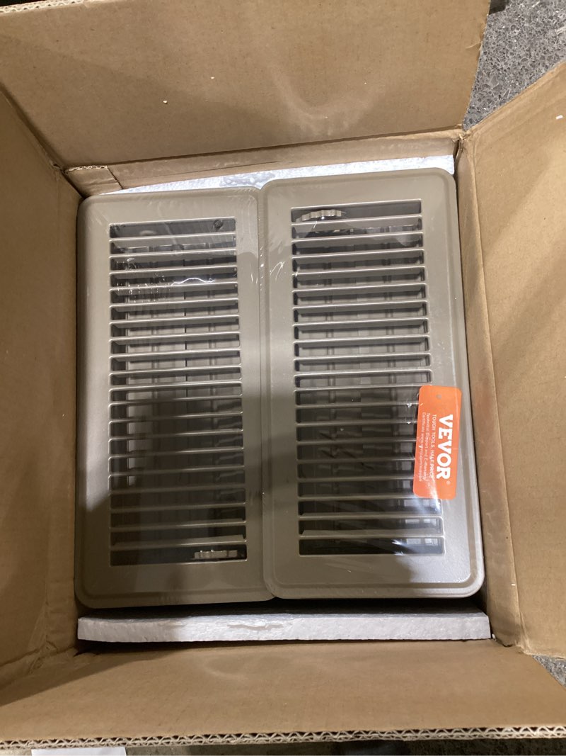 Condition photo showing Good Condition for floor vent covers 4'' x 10" - metal floor register 4 x 10 inch 2 pack - heavy duty walkable vent covers for home floor - wall - premium finish vent register - brown 4 x 10'' 2 pack