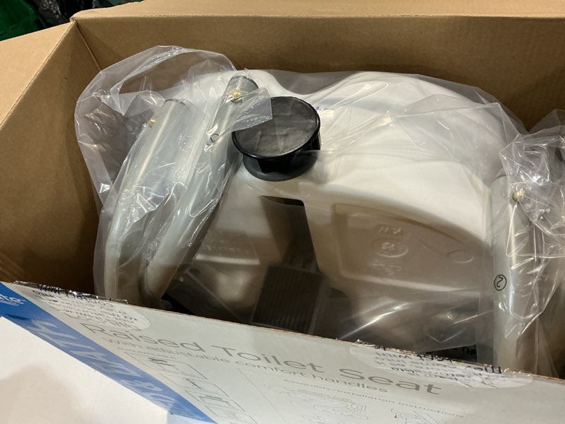 Condition photo showing Good Condition for equate 5" raised toilet seat with adjustable handles and lock, white, 350 lb weight capacity