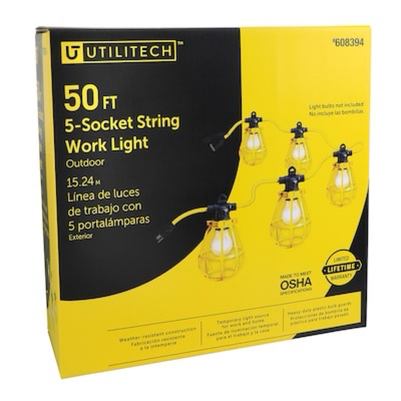 Utilitech 1000 -Lumens Incandescent Plug-in String Work Light