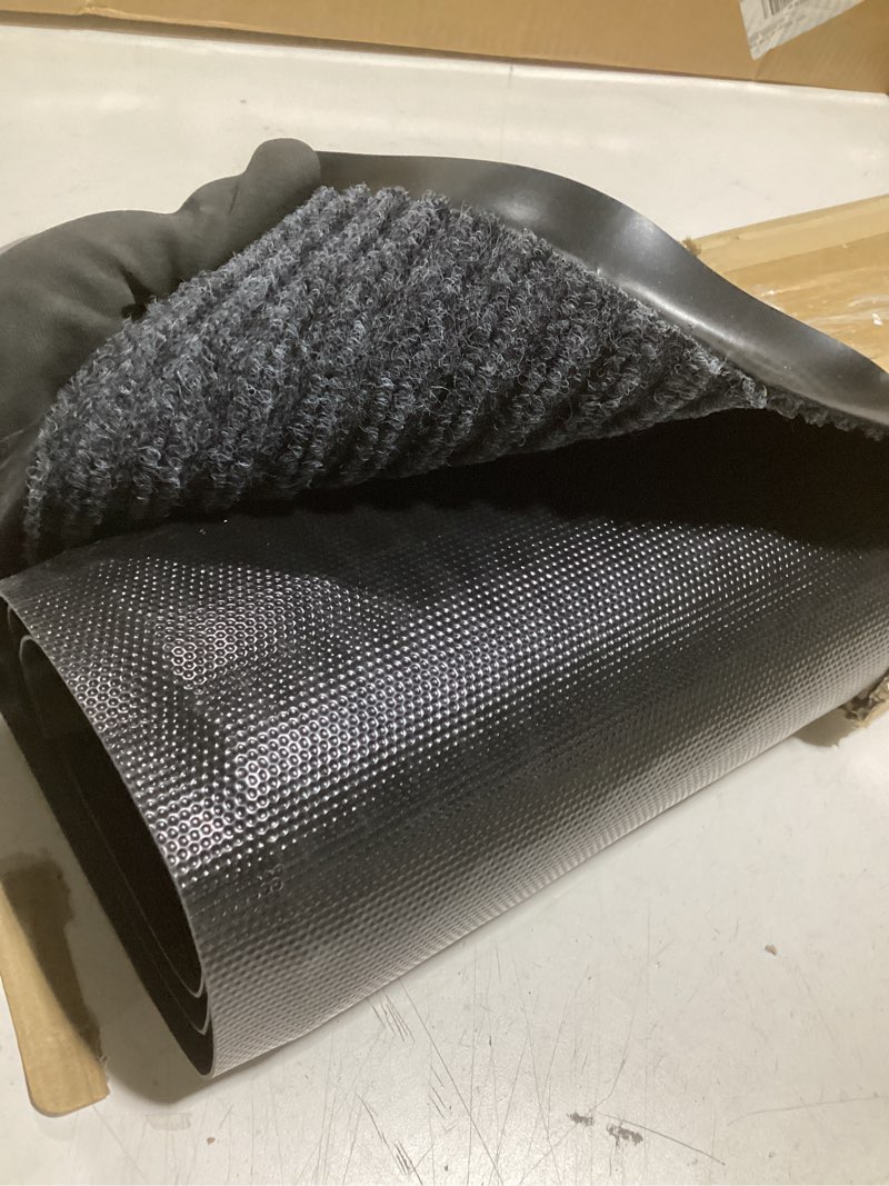 Condition photo showing Good Condition for front door mat, 3' x 5' heavy duty door mat outside entrance, non-slip welcome mat, absorbent & dirt resistant, low profile large door mats, commercial rugs for entryway indoor outdoor, grey grey 3' x 5'