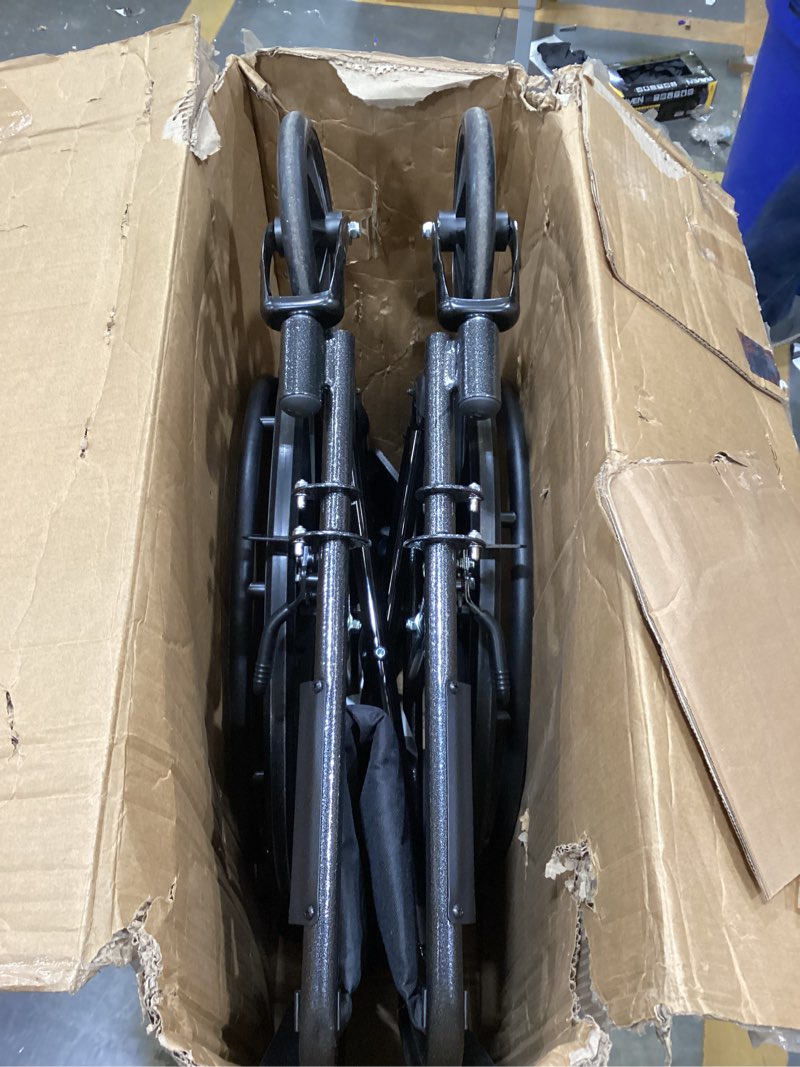 Condition photo showing As Is for Drive Medical Silver Sport 1 Folding Transport Wheelchair - Lightweight Mobility Support - Full Armrests - Removable Swing-Away Footrests - Durable Steel Construction - Compact Folding Frame - Black