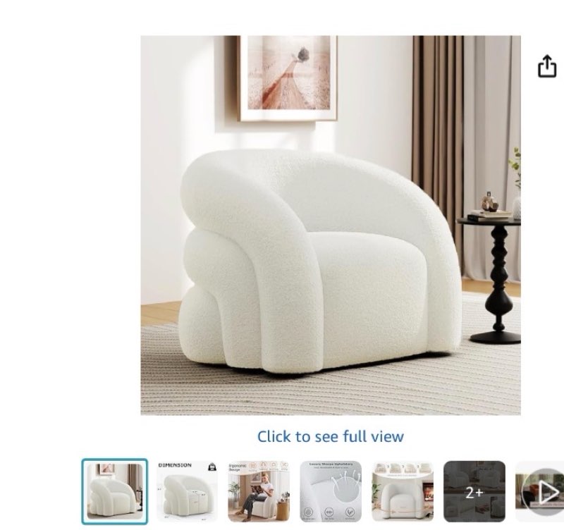 34.6" W Mordern Swivel Accent Chair,Sherpa Round Upholstered Boucle 360° Swivel Armchair for Living Room,Comfy No Assembly Sofa Chair for Bedroom Reading Apartment Lounge(White)