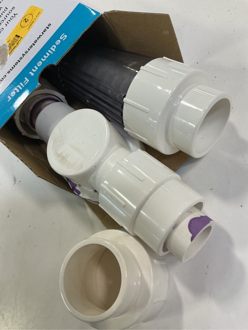 Condition photo showing As Is for H2O PRO Spindown Sediment Water Filter for Well and Irrigation Pump Systems (Clear and Reusable) Fits 1" and 1-1/2" Pipe, Includes Adapters 148127