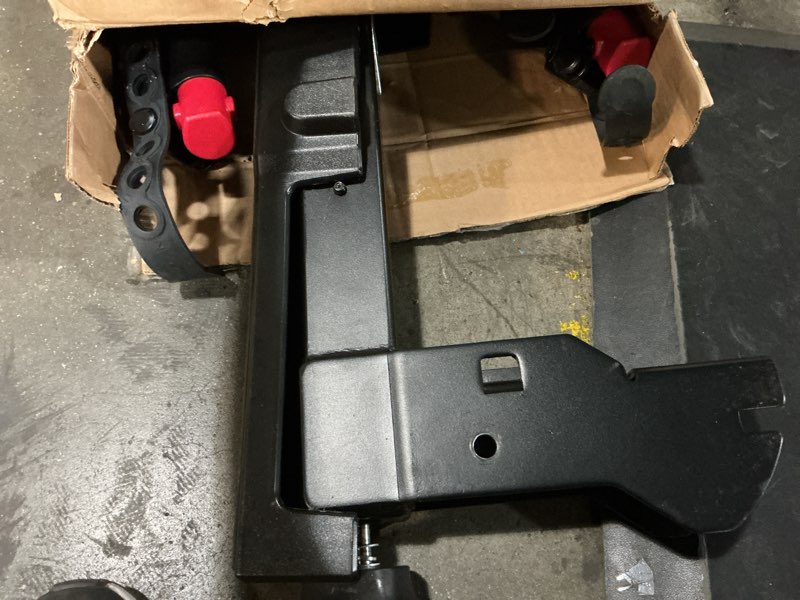 Condition photo showing As Is for allen sports premier locking quick release 4-bike carrier for 2 in. hitch, black premier locking bike carrier black