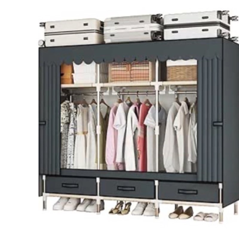 ArluKin Portable Wardrobe Closet Durable and Easy to Assemble Heavy Duty Clothes Rack with Non-Woven