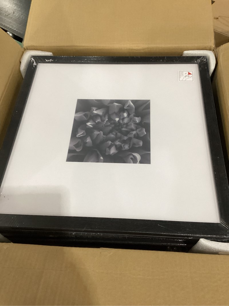 Condition photo showing New/Like New for eletecpro 18x18 picture frames set of 9, classic gallery wall frame set for 8x8 photos with mat or 18x18 without mat, storyline picture frame for art prints, black poster frames for home decor wall black 18x18 for 8x8