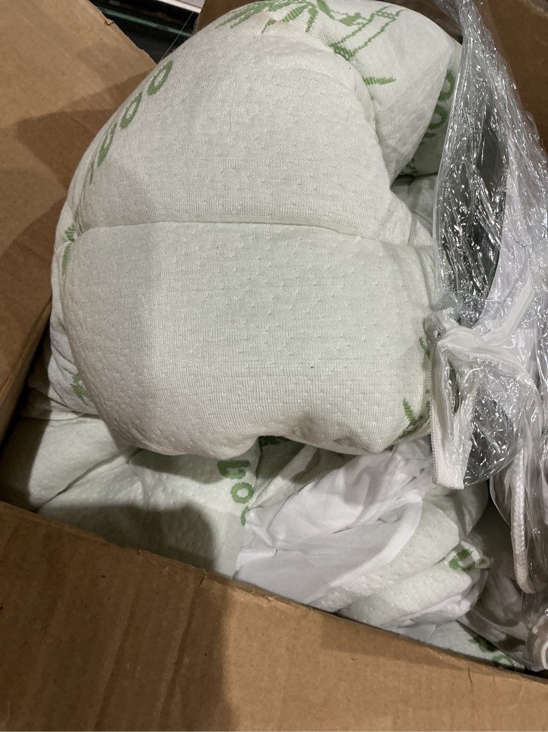 Condition photo showing Good Condition for ultra soft queen size mattress topper - viscose made from bamboo pillow top mattress pad for back pain relief - naturally cooling for hot sleepers, green green queen