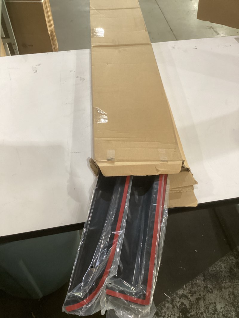 Condition photo showing As Is for canvcle window visors rain guards for 2015-2025 2026 ford f150 supercrew/2017-2026 f250/f350/f450/f550/super duty crew cab, tape-on side window wind deflectors vent visors rainproof accessories ford f150/f250/f350/f450/f550 2015-present