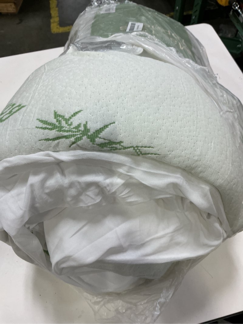 Condition photo showing As Is for Ultra Soft Queen Size Mattress Topper - Viscose Made from Bamboo Pillow Top Mattress Pad for Back Pain Relief - Naturally Cooling for Hot Sleepers, Green