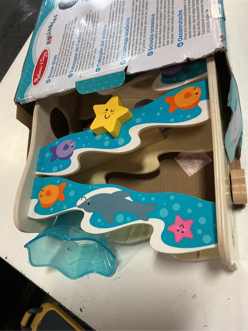 Condition photo showing Good Condition for melissa & doug rollables wooden ocean slide infant and toddler toy (5pc)