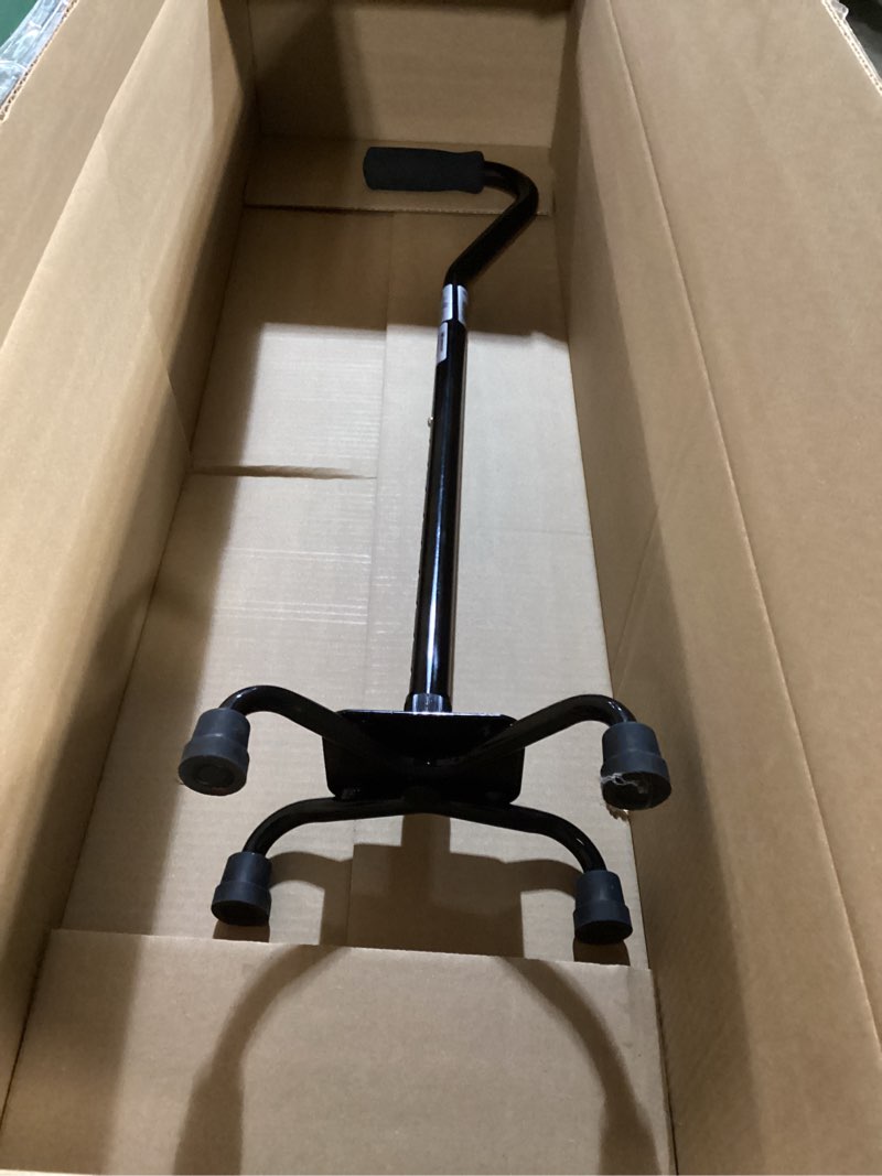 Condition photo showing Good Condition for Medline Aluminum Quad Cane with Small Base for Balance, Knee Injuries, Leg Surgery Recovery & Mobility, Portable, Lightweight Walking Aid for Seniors & Adults
