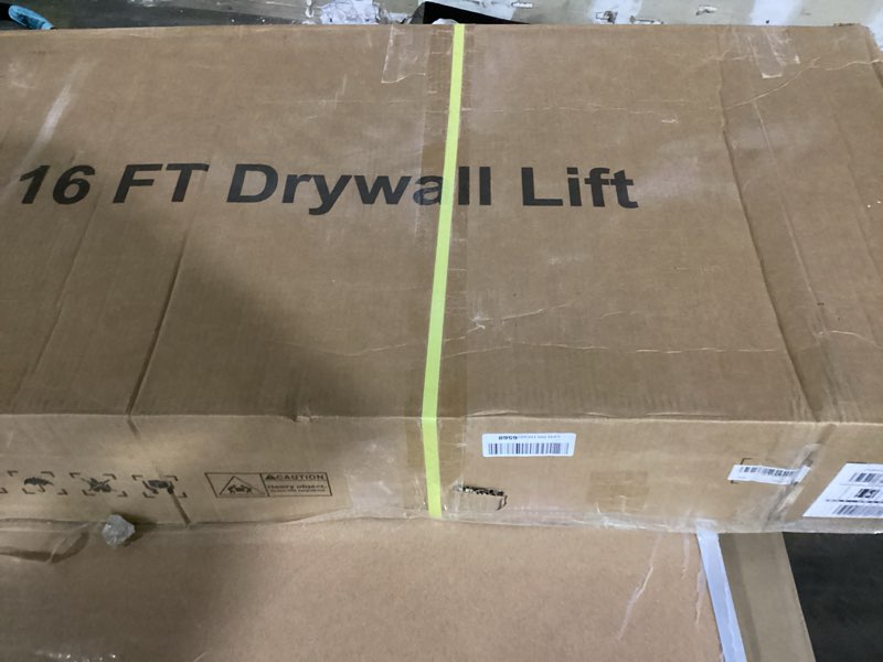 Condition photo showing New/Like New for Drywall Lift, 150lb Drywall Lift Jack with Wheels - 16FT Adjustable Steel Sheetrock Hoist for Ceiling & Wall Installation - Heavy Duty Panel Lifter for Pros & Homeowners 16 FT Yellow