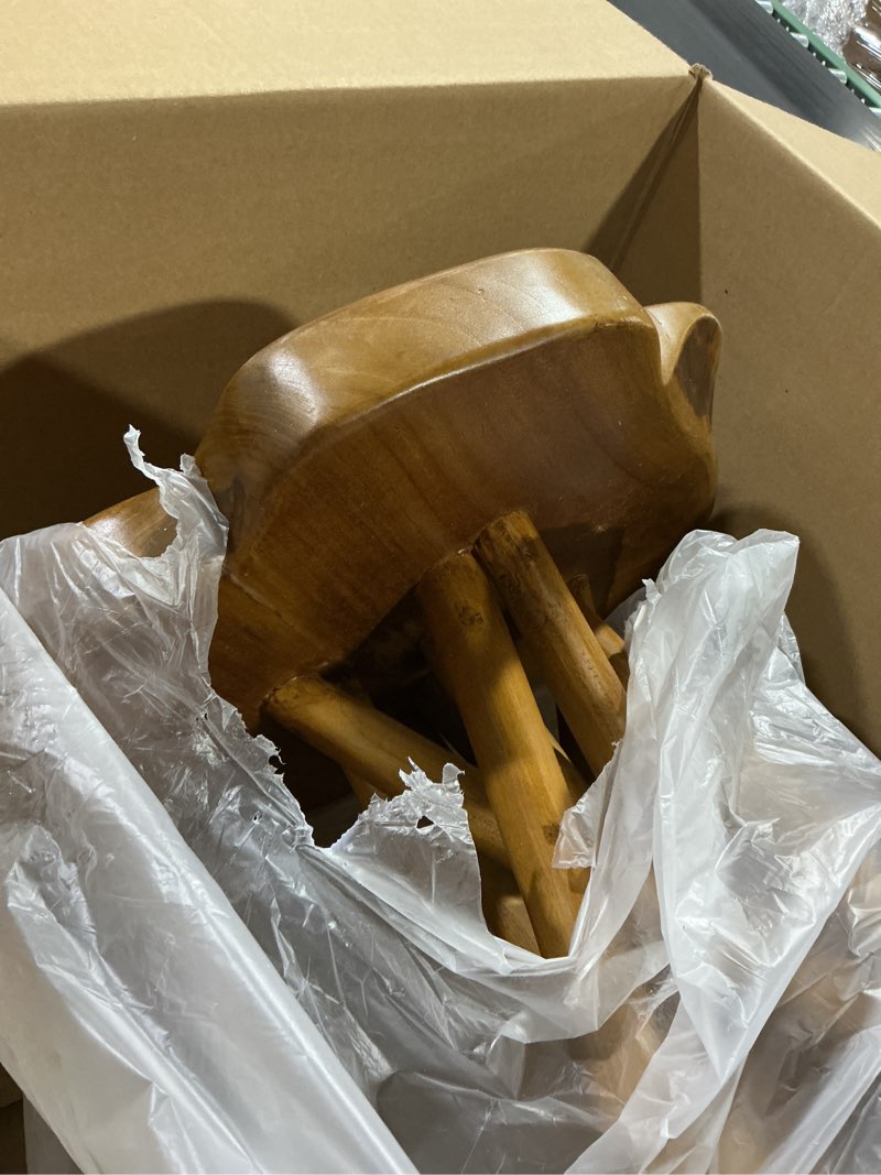 Condition photo showing Good Condition for welland solid teak live edge end table,18" l x 18" w x 20" h uniquie side table, small accent table, plant stand for living room, bedroom, home office