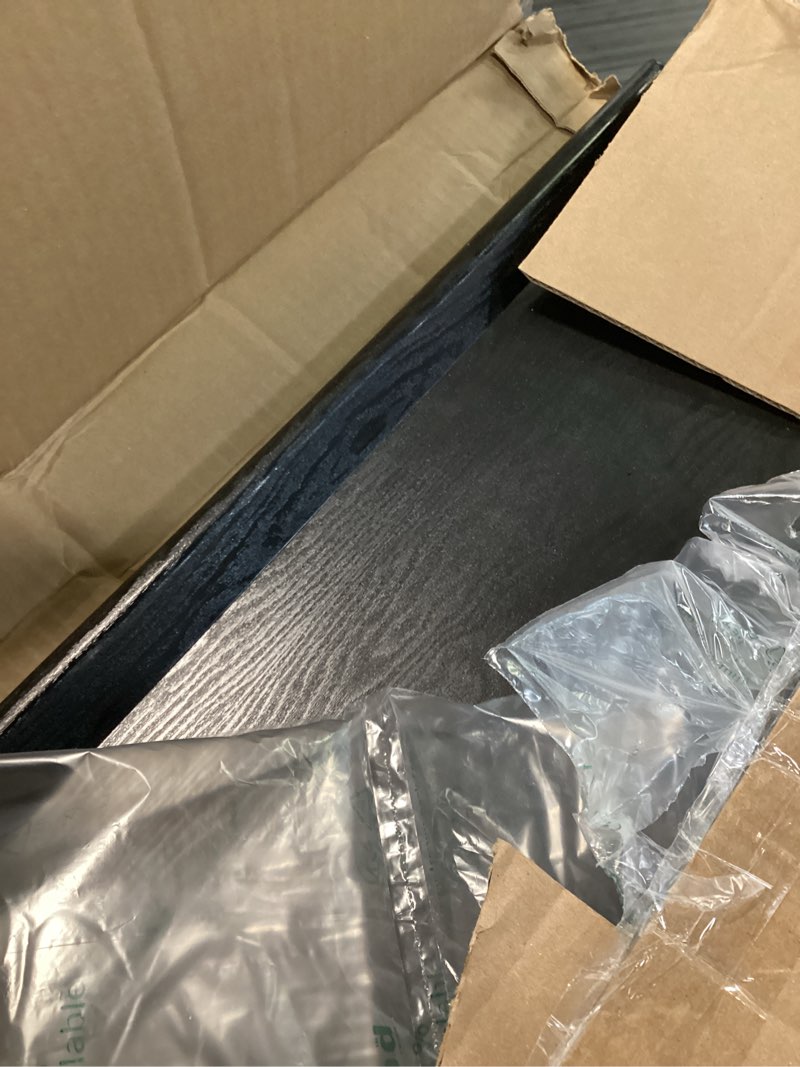 Condition photo showing As Is for get rst-2517-1-bk coffee table / ottoman tray with handles, 25" x 16", plastic, black 26" x 16" x 2.5" black