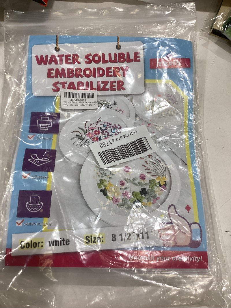 Condition photo showing New/Like New for New brothread Cut Away Machine Embroidery Stabilizer Backing 10"x12" - 100 Precut Sheets - Medium Weight 2.5 Ounce - Fits 5x7 Hoops 10"x12" 100 sheets