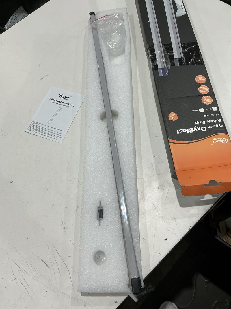 Condition photo showing Good Condition for hygger aquarium bubble strip, nano air bubble curtain wall aquarium, quiet high dissolved oxygen diffuser fish tank bubbler decorations self-sinking for freshwater saltwater (27.5 inch)
