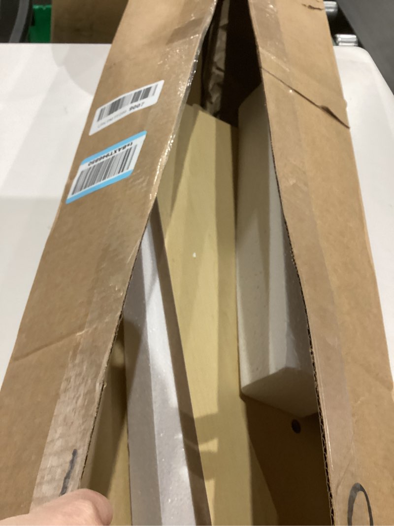 Condition photo showing As Is for Humble Crew 4-Tier Kids Bookshelf, Natural Wood/Primary - Premium Book Shelf for Kids Rooms with Four Deep Pockets - Toddler Sling Book Rack with Deep Sleeves, Nursery Bookcase Organizer