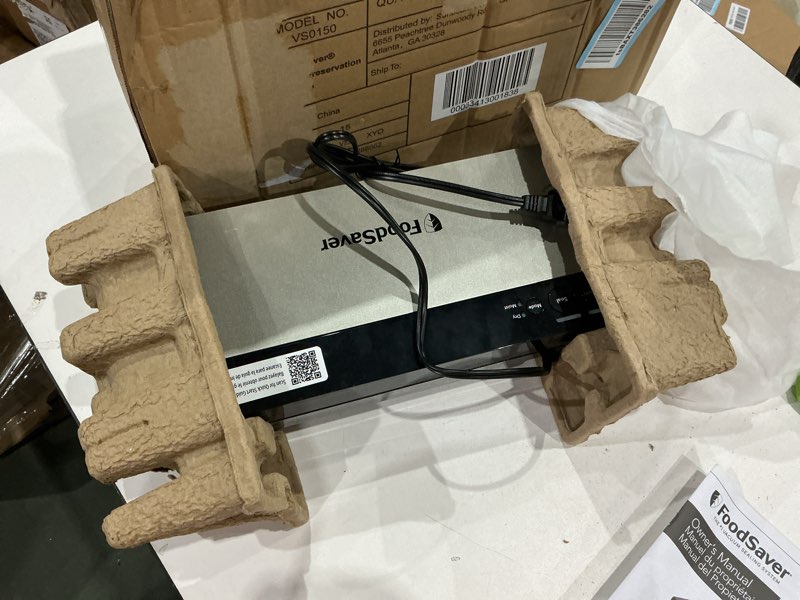 Condition photo showing Good Condition for foodsaver powervac compact vacuum sealing machine stainless steel & black vertical storage vs0150 | preserves freshness reduces bag waste for both dry and wet food