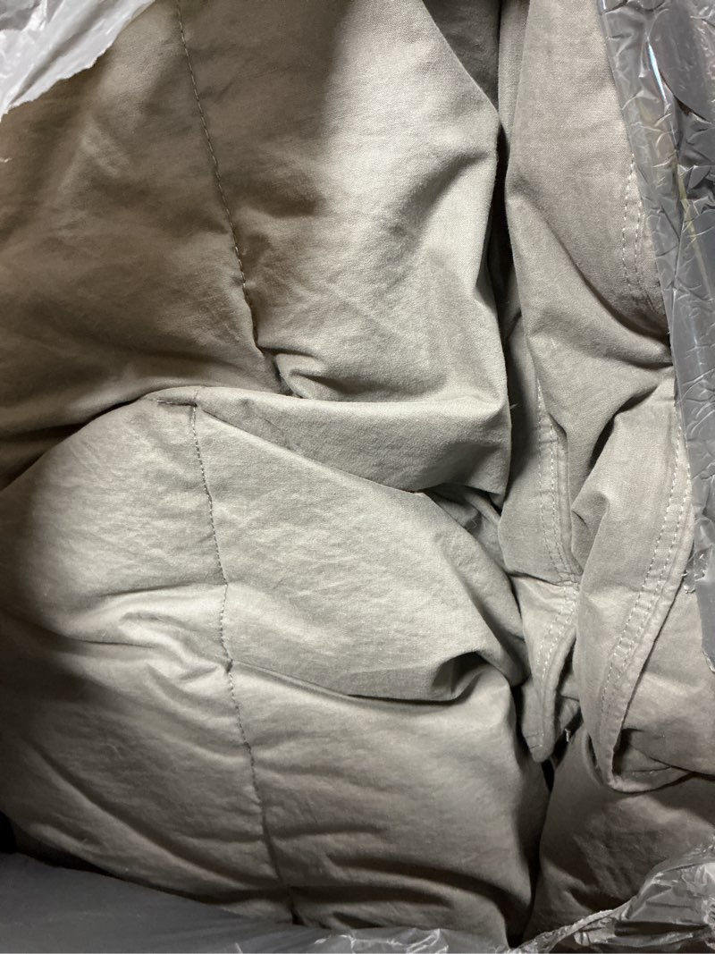 Condition photo showing As Is for Super Luxury Lightweight Down Fiber Comforter Oversized King - High Fill Power Thin Duvet Cooling Bed Insert - Ultra-Soft Hotel Collection Comforter - Fluffy and Cozy - Grey - 120x98