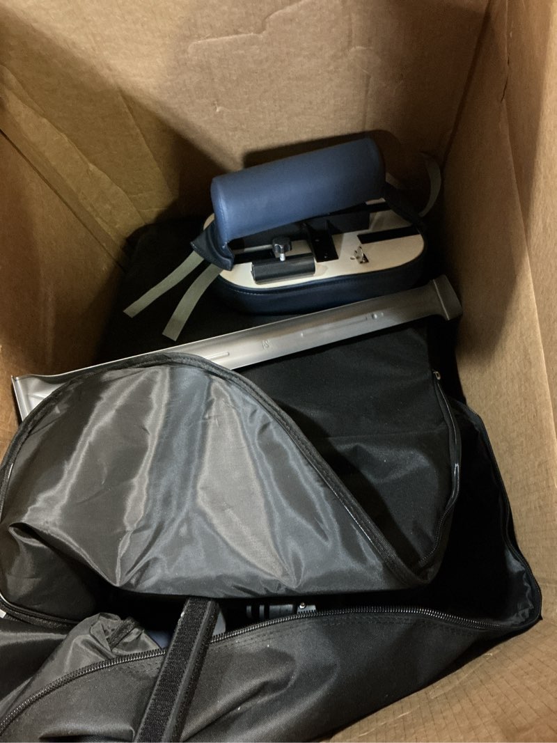 Condition photo showing As Is for professional portable and lightweight tattoo/massage chair by master massage - folding aluminum frame with adjustable features and wheeled carrying case, blue royal blue 11x20x43 inch (pack of 1)