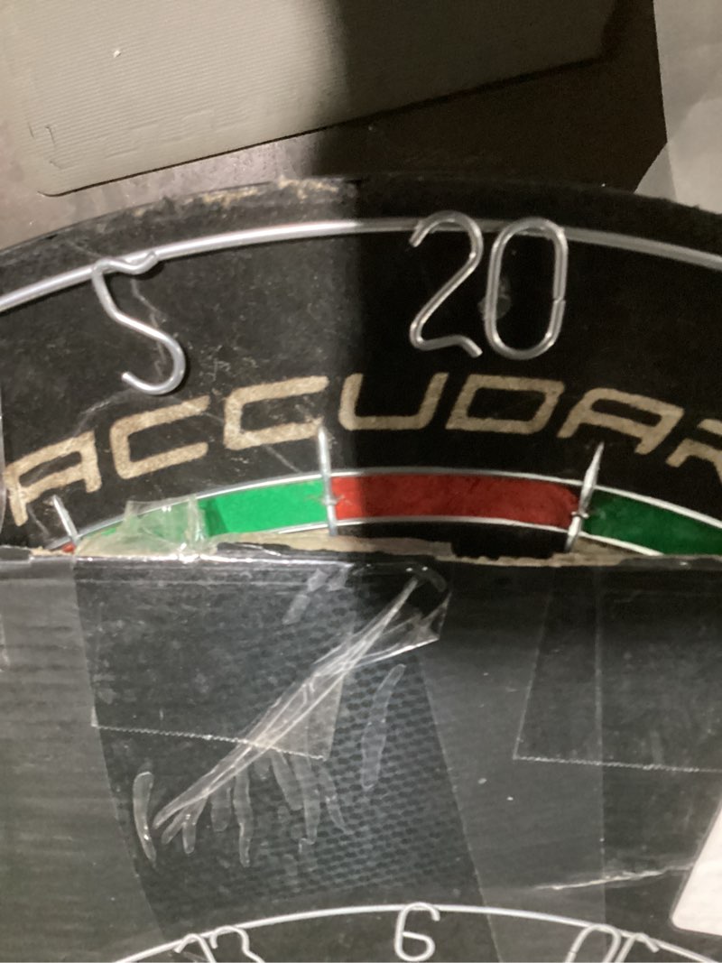 Condition photo showing New/Like New for Accudart Classic Bristle Dartboard - Official Size 18" x 1.5" - Self-Healing Genuine Bristle Sisal - Staple Free Bullseye - Ideal for Steel Tip Darts