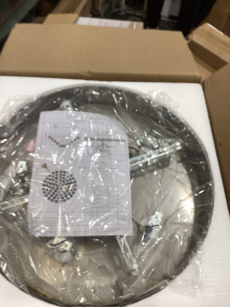 Condition photo showing New/Like New for Finktonglan Modern Crystal Chandeliers 19.6 inch Round Ceiling Light Fixtures Stainless Steel Flush Mount Chandelier Ceiling Lights for Bedroom Foyer Hallway Dining Room GU 10 Bulb MP078-