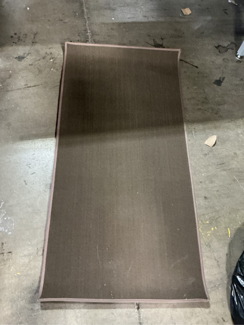 Condition photo showing As Is for (Similar to stock photo) Color&Geometry Ultra-Thin Indoor Door Mat, 24\"x48\" Low-Profile Non-Slip Entryway Rug with Modern Geometric Texture, Washable Doormat for Indoor Entrance, Front Door, Brown(Rolled-up NO Creases)