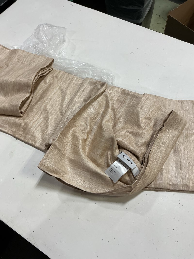 Condition photo showing Good Condition for quince raw silk curtain 48”x84” sand