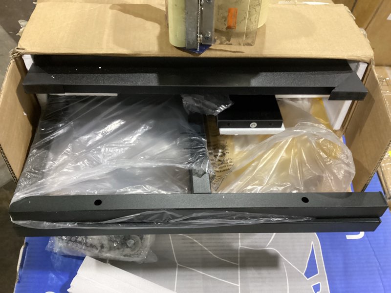 Condition photo showing New/Like New for fannova 32.3" x 18.9" extra large printer stand table with adjustable storage shelf, 3 tier rolling printer cart with industrial wheels for home office, black black 32.3"w x 18.9"d x 32.1"h