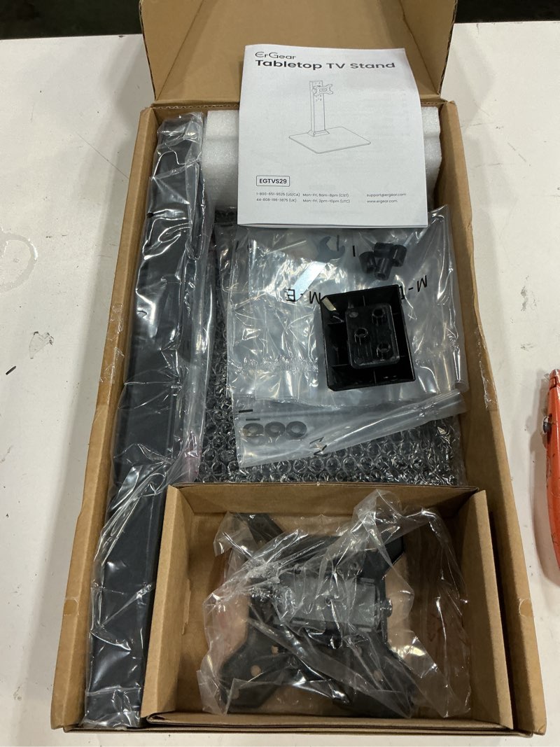 Condition photo showing Good Condition for ergear single monitor stand for 13-34 inch screens up to 44 lbs, free-standing monitor riser with 5 height settings, tabletop vesa mount with tempered glass base, max vesa 100x100mm
