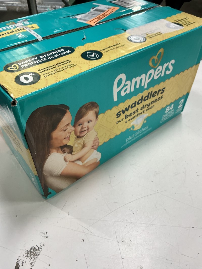 Condition photo showing New/Like New for (size :2) pampers swaddlers diapers, size 2 (10-22 lbs), 84 count, absorbent, keeps baby dry and comfortable, skin safe disposable baby diaper (packaging may vary) size 2 84