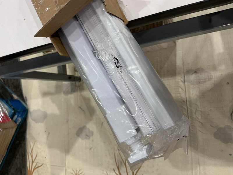 Condition photo showing Good Condition for no tools no drill cordless mini blinds 31" wx 36" h, 1" l-shaped blades, horizontal vinyl blinds for indoor windows, white 31x36in