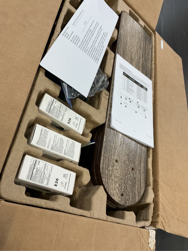 Condition photo showing As Is for harbor breeze hamilton 52-in matte black indoor ceiling fan with light (5-blade)