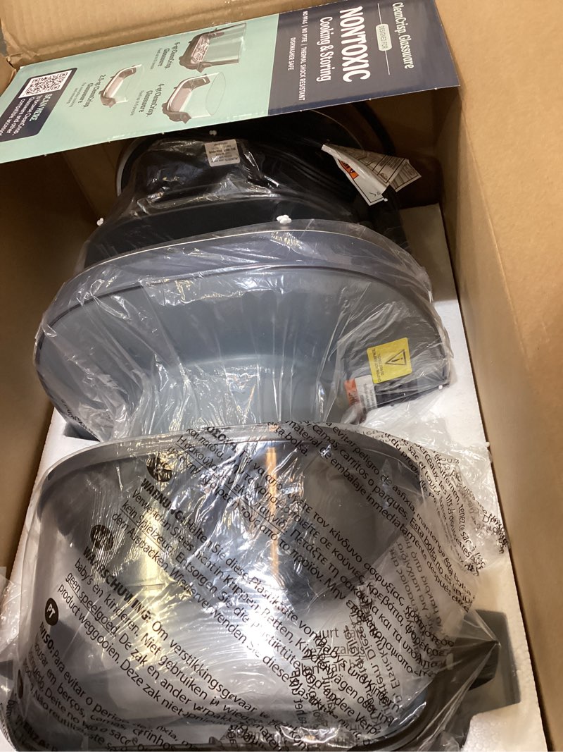 Condition photo showing Good Condition for ninja crispi pro 6-in-1 glass air fryer | 450°f, nontoxic, 6qt & 2.5qt containers & lids | microwave, freezer, dishwasher safe | max crisp, air fry, bake, roast, recrisp, dehydrate |cyberspace as101cy