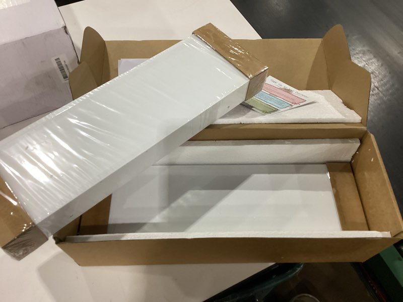 Condition photo showing New/Like New for Shario Nursery Book Shelves, 4-Pack White Floating Shelves for Wall Kids, Scalloped Shelves, Wall Book Shelves for Bedroom Kids, Toddler Room, Baby Room, Nursery Decor 16.5 Inches White