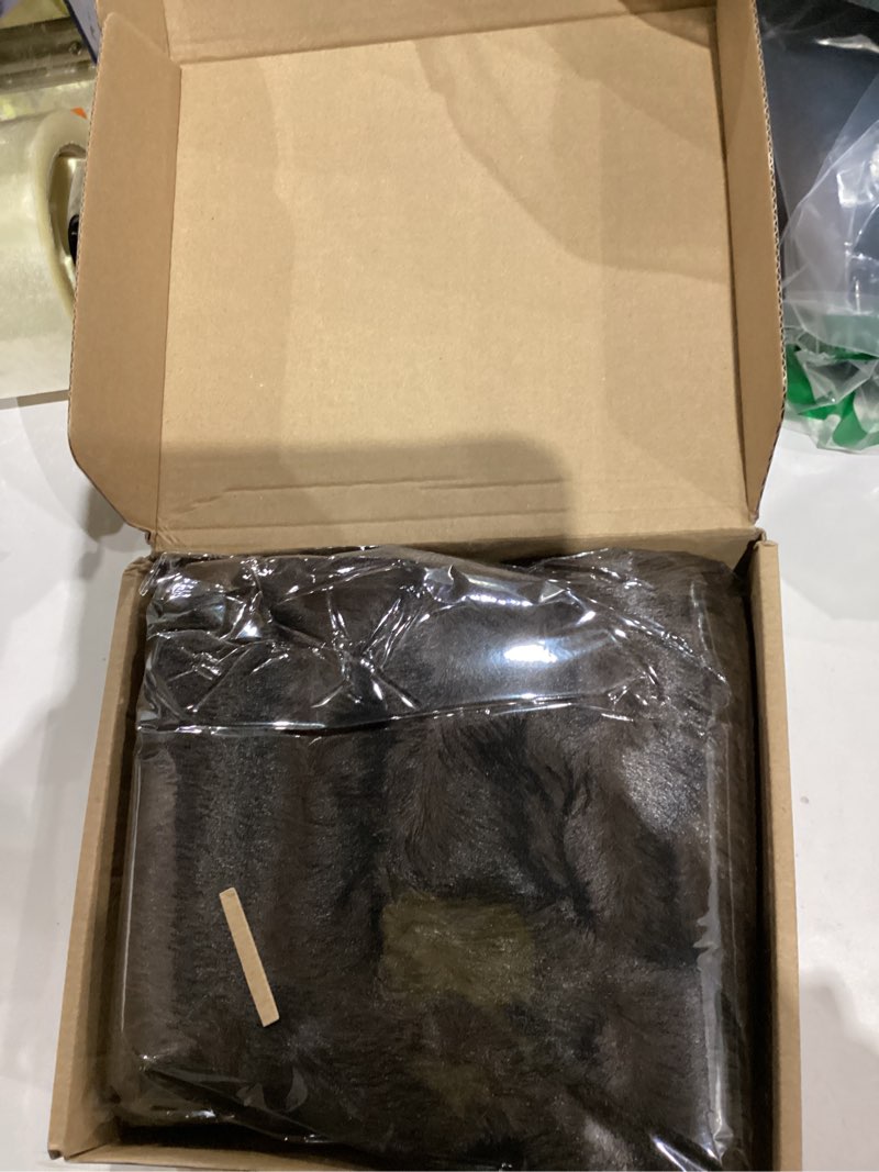 Condition photo showing New/Like New for FUTEI Dark Coffee Decorative Throw Pillow Covers 16x16 Inch Set of 2,Soft Fluffy Faux Mink Fur Dyeing Striped Textured Cushion Case,Modern Home Decor for Couch Bed Living Room Dark Coffee 16" x 16" (Pack of 2)