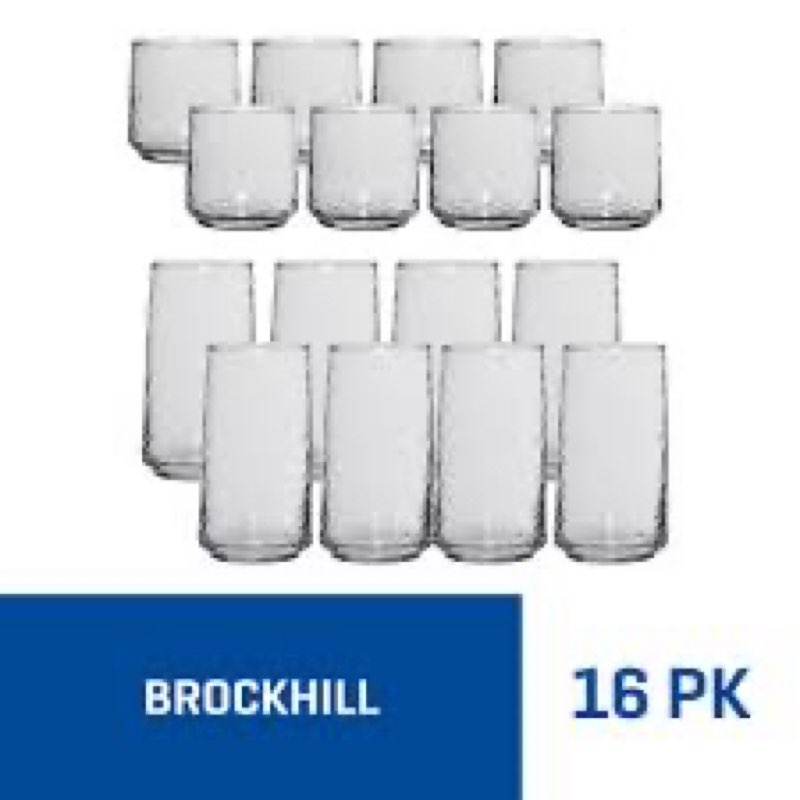 Condition photo showing Good Condition for ((Incomplete))Anchor Hocking Brockhill Drinking Glasses (14-Pieces, dishwasher safe)