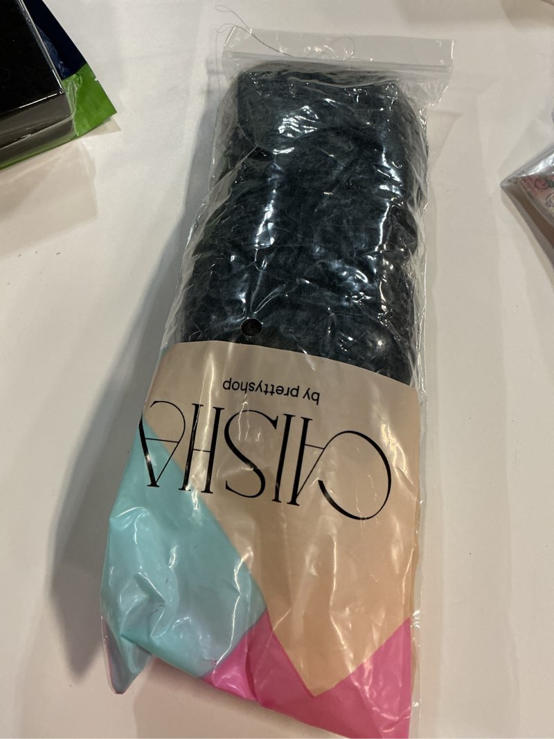 CAISHA 16" Hairpiece Ponytail Clip On Extension Voluminous Wavy Black H201