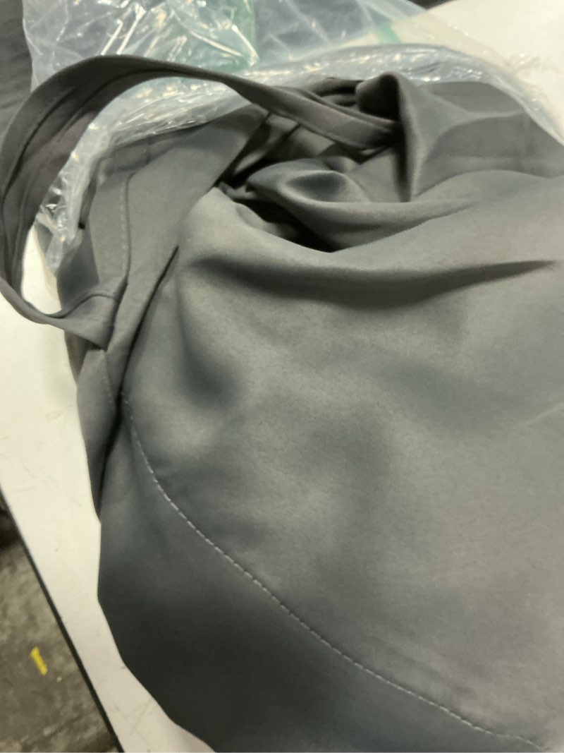 Condition photo showing Good Condition for jiuzhen blackout curtains for bedroom - thermal insulated room darkening rod pocket short curtains for living room, set of 2 panels with tiebacks, 42 x 45 inch length, dark grey dark grey 42"w x 45"l (pack of 2)