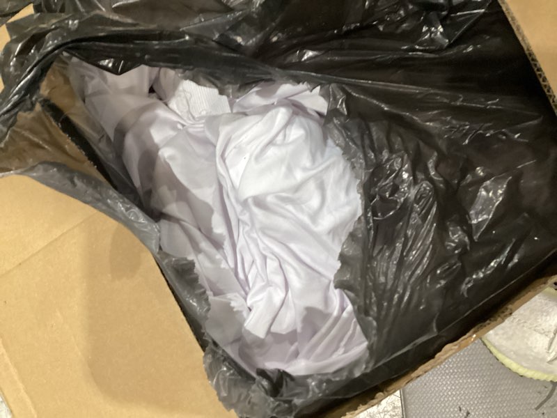 Condition photo showing As Is for 100 pcs white folding chair cover washable removable universal fitted chair cover protector for wedding party banquet holidays celebration decoration chair covers white 100