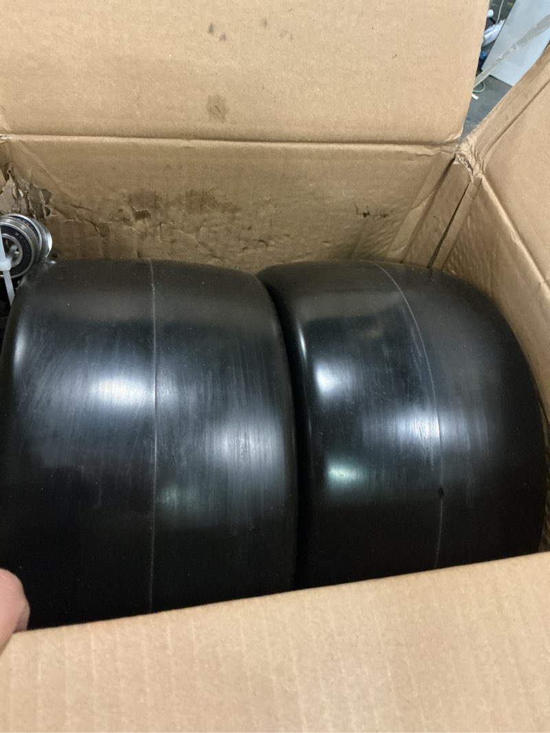 Condition photo showing Good Condition for 11x6.00-5 flat free lawn mower tire wheels; 2 packs smooth tread puncture-proof tire for lawnmowers, replacement 3/4" & 4 pcs 5/8" bearing with 24 spacers for zero turn mowers ?garden tractors carts 11x6.00-5 flat-free(smooth tread)