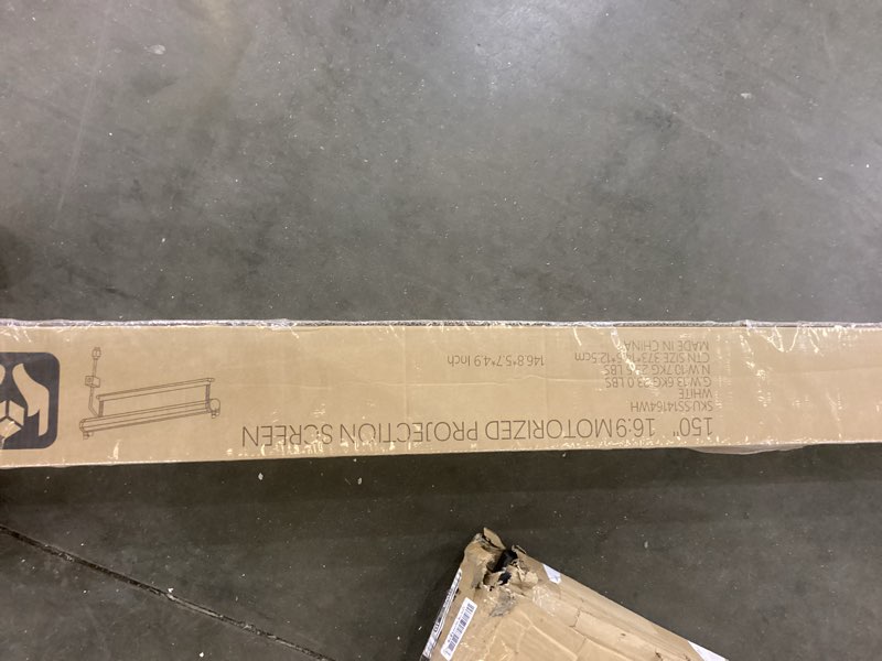 Condition photo showing As Is for 150” projector screen