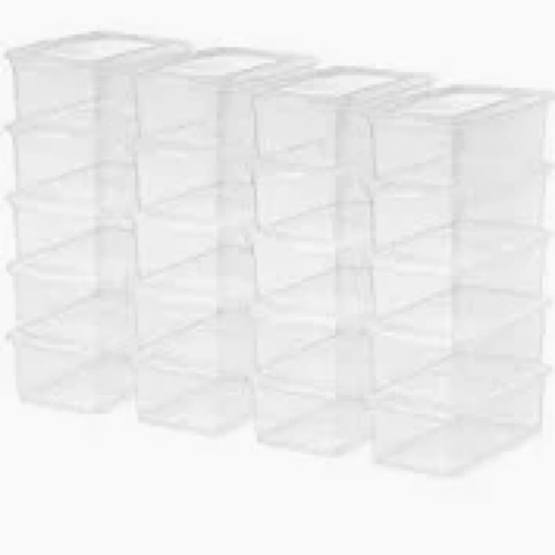 IRIS USA 20-Pack Storage Bins with Lids, 6 Quart, Shoe Boxes Clear Stackable Containers Organize Sho
