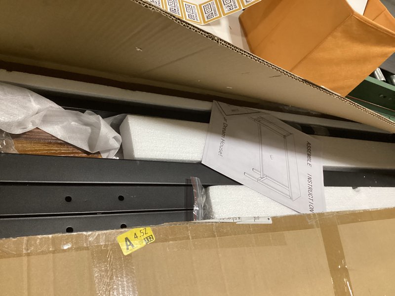 Condition photo showing Good Condition for Teraves Bar Table, Bar Height Pub Table, Counter Height Table with Sturdy Metal Frame, Rectangular High Top Table for Kitchen & Dining, Living Room (47.24", Teak) 47.24" Teak