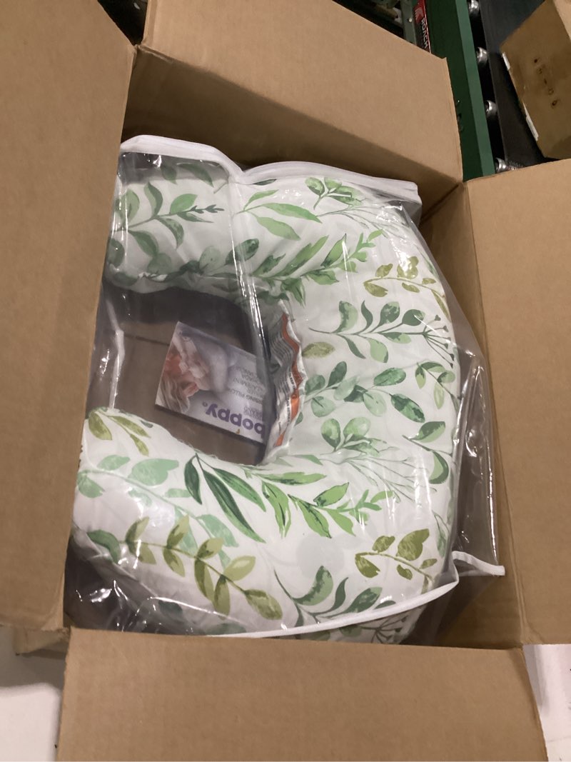 Condition photo showing New/Like New for Boppy Nursing Pillow - Firm, Ergonomic U-Shaped Bottle and Breastfeeding Pillow with High Lift for Comfort and Support, Spacious Surface - Green Sage Leaf New Nursing Pillow Green Sage Leaf